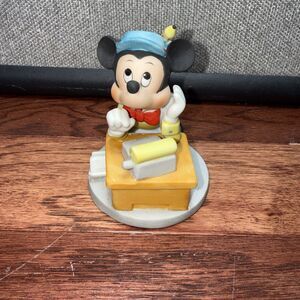 Walt Disney Mickey Mouse Statue, Writer Accountant Typing, Figurine, 4” Korea